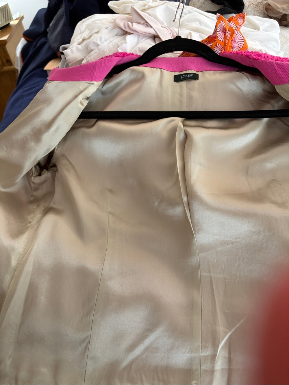J. Crew Astrid Boucle Tweed Wool Blend Channel Style Bright Pink Jacket Blazer - Picture 4 of 8